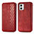 Leather Case Stands Flip Cover Holder S01D for Motorola Moto G73 5G Red