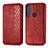 Leather Case Stands Flip Cover Holder S01D for Motorola Moto One Fusion Plus Red