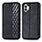 Leather Case Stands Flip Cover Holder S01D for Nothing Phone 2 Black