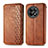 Leather Case Stands Flip Cover Holder S01D for OnePlus Ace 2 5G Brown