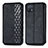 Leather Case Stands Flip Cover Holder S01D for Oppo A16e Black