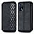 Leather Case Stands Flip Cover Holder S01D for Oppo A16s Black