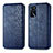 Leather Case Stands Flip Cover Holder S01D for Oppo A16s Blue