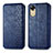 Leather Case Stands Flip Cover Holder S01D for Oppo A17K Blue