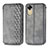 Leather Case Stands Flip Cover Holder S01D for Oppo A17K Gray