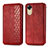 Leather Case Stands Flip Cover Holder S01D for Oppo A17K Red