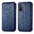 Leather Case Stands Flip Cover Holder S01D for Oppo A54 5G Blue