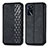 Leather Case Stands Flip Cover Holder S01D for Oppo A54s Black