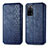 Leather Case Stands Flip Cover Holder S01D for Oppo A55 5G Blue