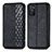 Leather Case Stands Flip Cover Holder S01D for Oppo A55S 5G Black