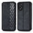 Leather Case Stands Flip Cover Holder S01D for Oppo A58 4G Black