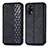 Leather Case Stands Flip Cover Holder S01D for Oppo A74 4G Black