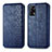 Leather Case Stands Flip Cover Holder S01D for Oppo A74 4G Blue