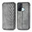 Leather Case Stands Flip Cover Holder S01D for Oppo Reno5 A Gray