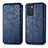 Leather Case Stands Flip Cover Holder S01D for Oppo Reno6 5G Blue