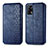 Leather Case Stands Flip Cover Holder S01D for Oppo Reno6 Lite Blue