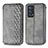 Leather Case Stands Flip Cover Holder S01D for Oppo Reno6 Pro+ Plus 5G Gray