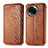 Leather Case Stands Flip Cover Holder S01D for Realme 11 5G Brown