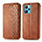 Leather Case Stands Flip Cover Holder S01D for Realme 9 Pro 5G Brown