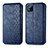 Leather Case Stands Flip Cover Holder S01D for Realme C20 Blue