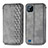 Leather Case Stands Flip Cover Holder S01D for Realme C20 Gray