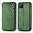 Leather Case Stands Flip Cover Holder S01D for Realme C20 Green