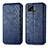 Leather Case Stands Flip Cover Holder S01D for Realme C21 Blue