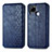 Leather Case Stands Flip Cover Holder S01D for Realme C25 Blue