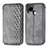 Leather Case Stands Flip Cover Holder S01D for Realme C25 Gray