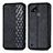 Leather Case Stands Flip Cover Holder S01D for Realme C25Y India Black