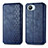 Leather Case Stands Flip Cover Holder S01D for Realme C30 Blue