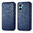 Leather Case Stands Flip Cover Holder S01D for Realme C33 (2023) Blue