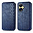 Leather Case Stands Flip Cover Holder S01D for Realme C55 Blue