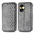 Leather Case Stands Flip Cover Holder S01D for Realme C55 Gray