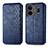 Leather Case Stands Flip Cover Holder S01D for Realme GT3 5G Blue