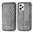 Leather Case Stands Flip Cover Holder S01D for Realme Narzo 50A Prime Gray