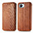 Leather Case Stands Flip Cover Holder S01D for Realme Narzo 50i Prime Brown