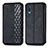 Leather Case Stands Flip Cover Holder S01D for Samsung Galaxy A02 Black