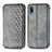 Leather Case Stands Flip Cover Holder S01D for Samsung Galaxy A02 Gray