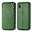 Leather Case Stands Flip Cover Holder S01D for Samsung Galaxy A02 Green