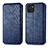 Leather Case Stands Flip Cover Holder S01D for Samsung Galaxy A03 Blue