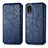 Leather Case Stands Flip Cover Holder S01D for Samsung Galaxy A03 Core Blue