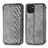 Leather Case Stands Flip Cover Holder S01D for Samsung Galaxy A03 Gray