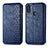 Leather Case Stands Flip Cover Holder S01D for Samsung Galaxy A11 Blue