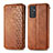 Leather Case Stands Flip Cover Holder S01D for Samsung Galaxy A15 4G Brown