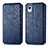Leather Case Stands Flip Cover Holder S01D for Samsung Galaxy A22 5G SC-56B Blue