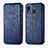 Leather Case Stands Flip Cover Holder S01D for Samsung Galaxy A30 Blue