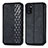 Leather Case Stands Flip Cover Holder S01D for Samsung Galaxy A41 Black