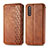 Leather Case Stands Flip Cover Holder S01D for Samsung Galaxy A41 SC-41A Brown