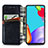 Leather Case Stands Flip Cover Holder S01D for Samsung Galaxy A72 4G